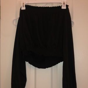 off the shoulder black top